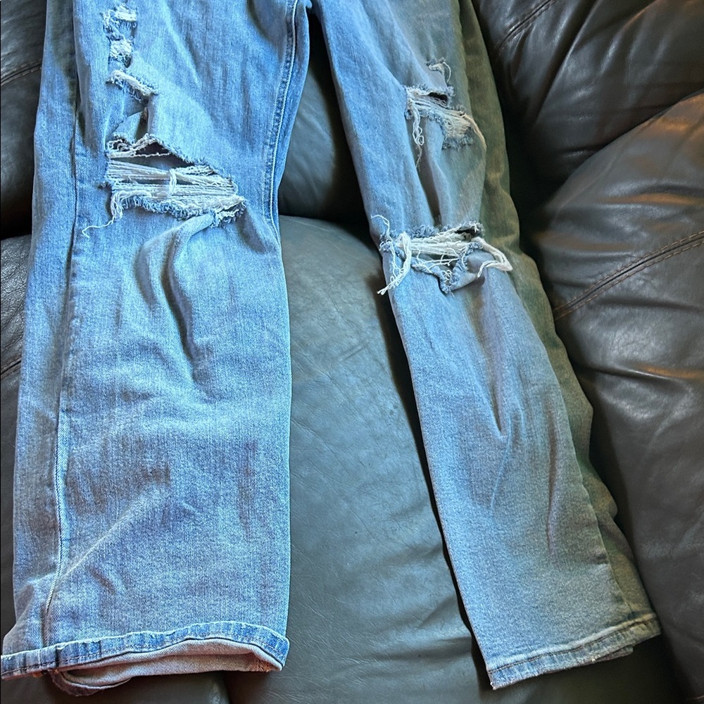 Altar'd State Light Blue Distressed Boyfriend Jeans - Picture 2 of 11